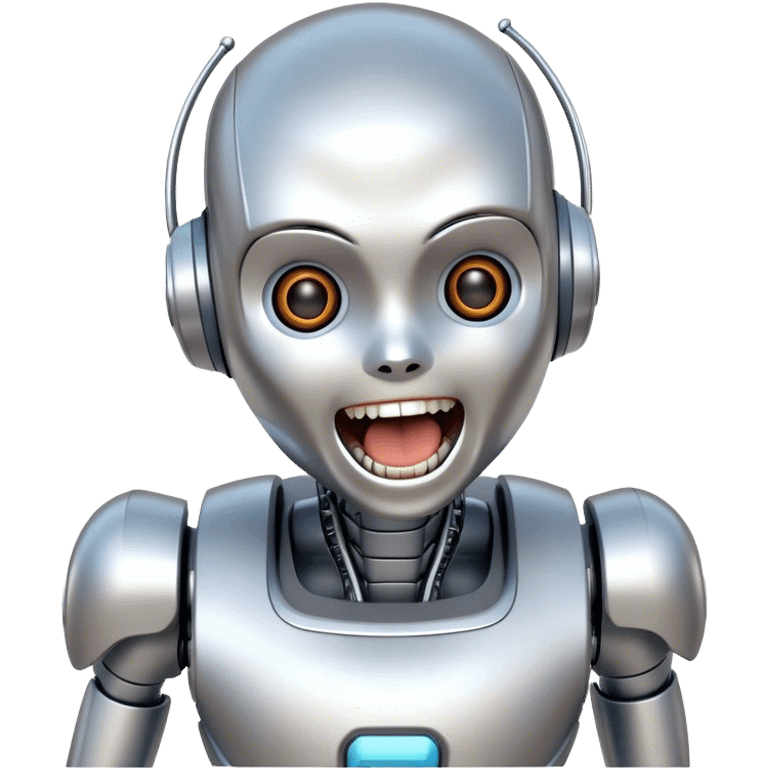 Humanoid Robot Screaming with Laughter emoji