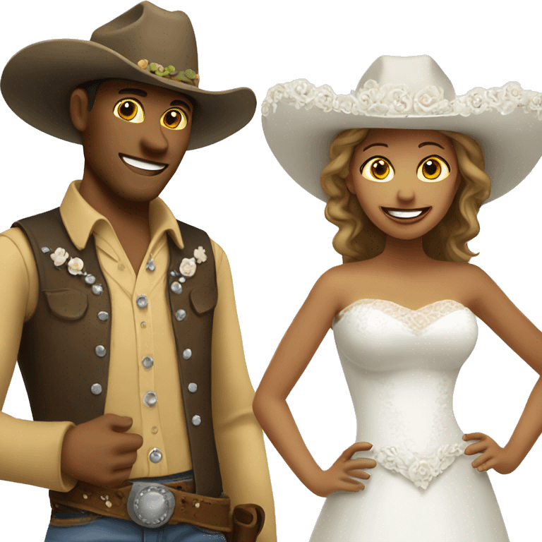 Cowboy bride smiley face emoji