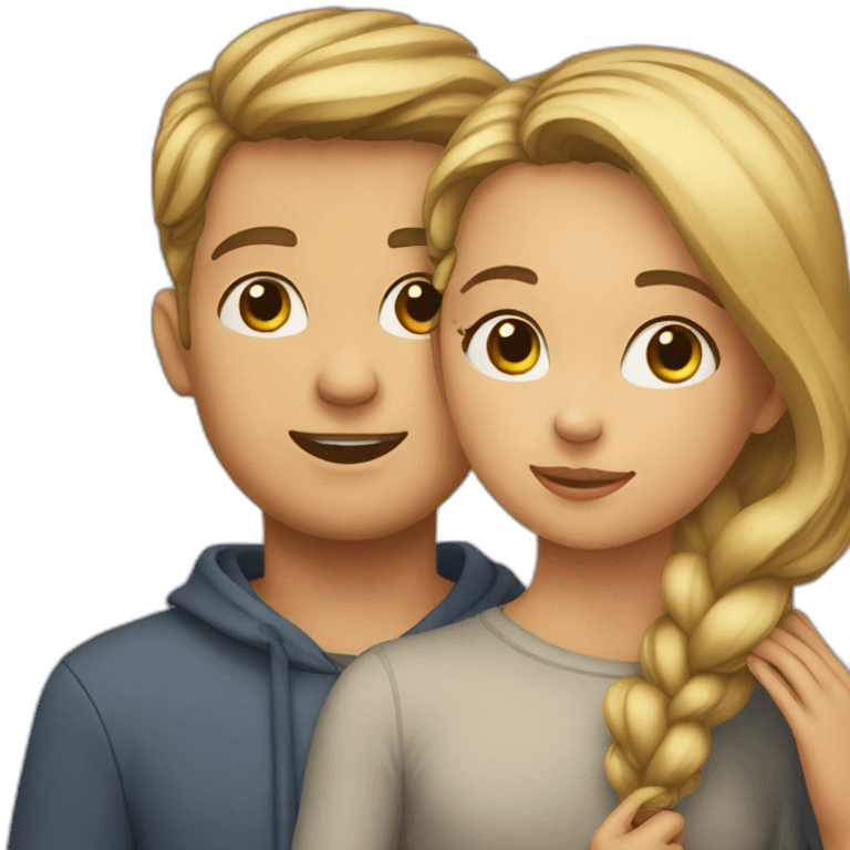 Girl holding guy’s chin  emoji