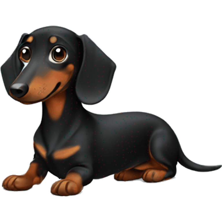 black dachshund emoji