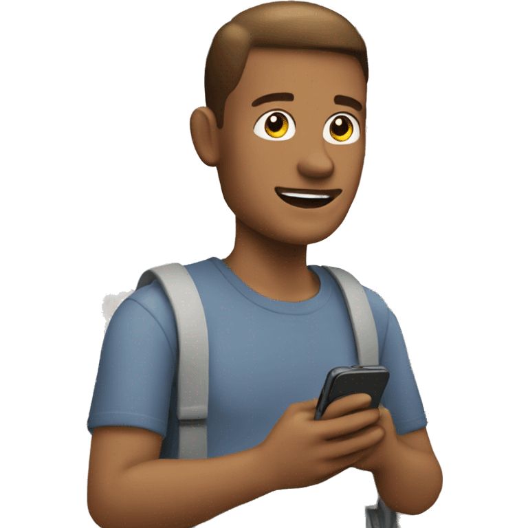 a guy with android phone emoji