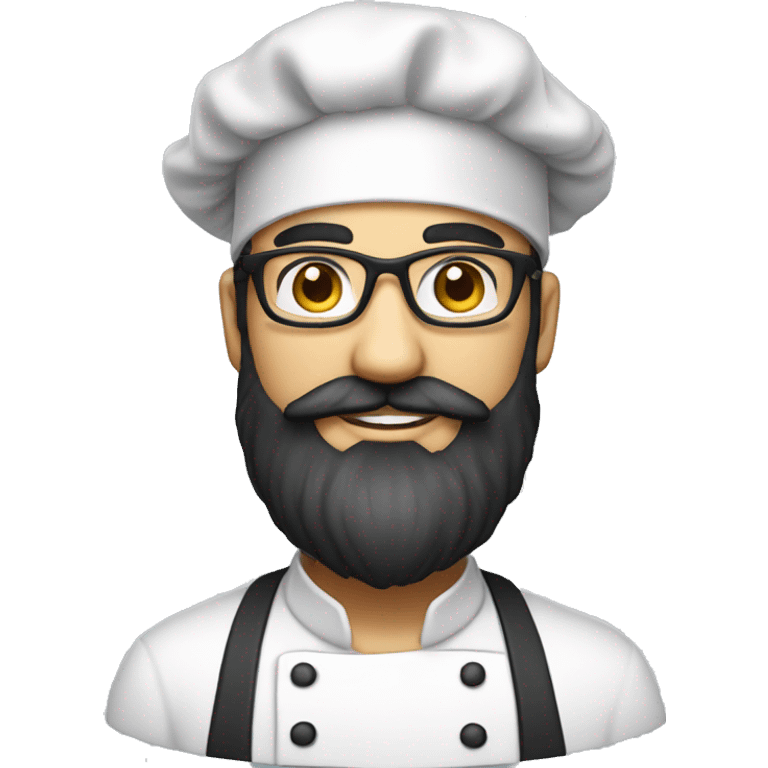  person who is chef by profession having thick black beard, white turban and spectacles emoji