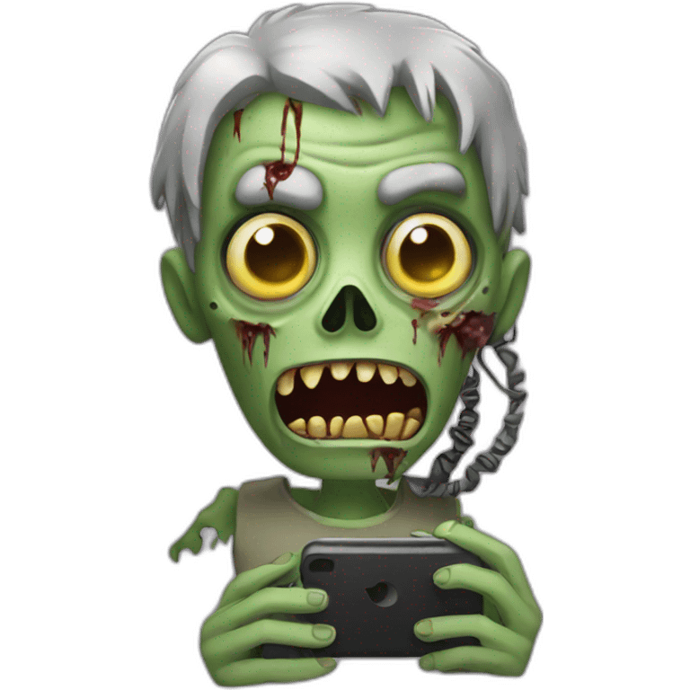 zombie with phone emoji