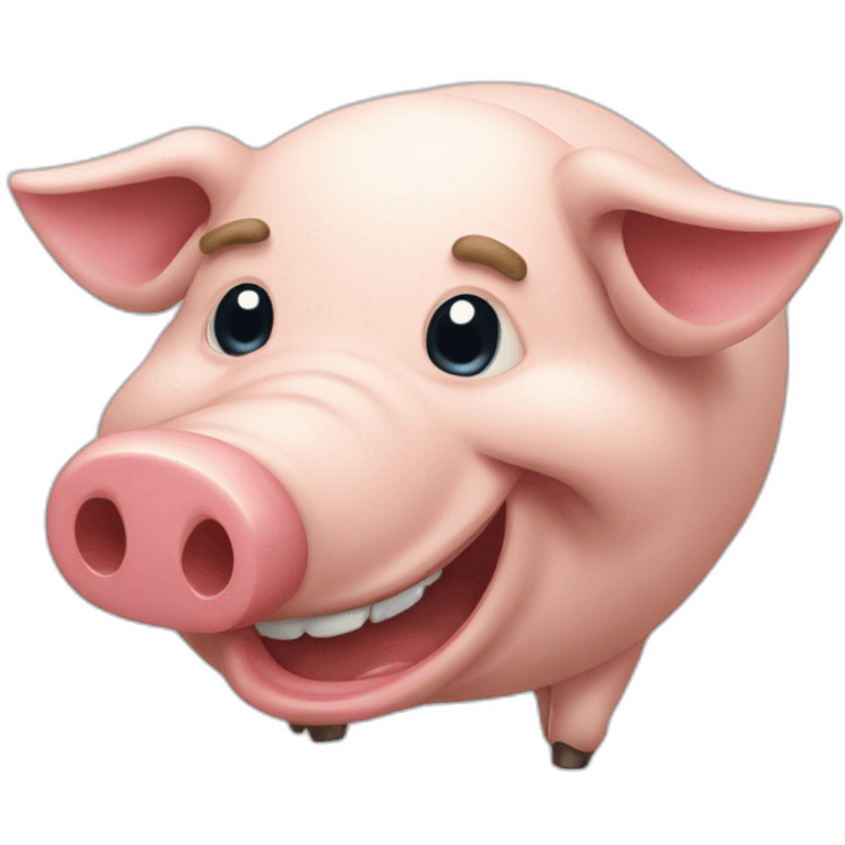 Cochon avec un appareil dentaire emoji