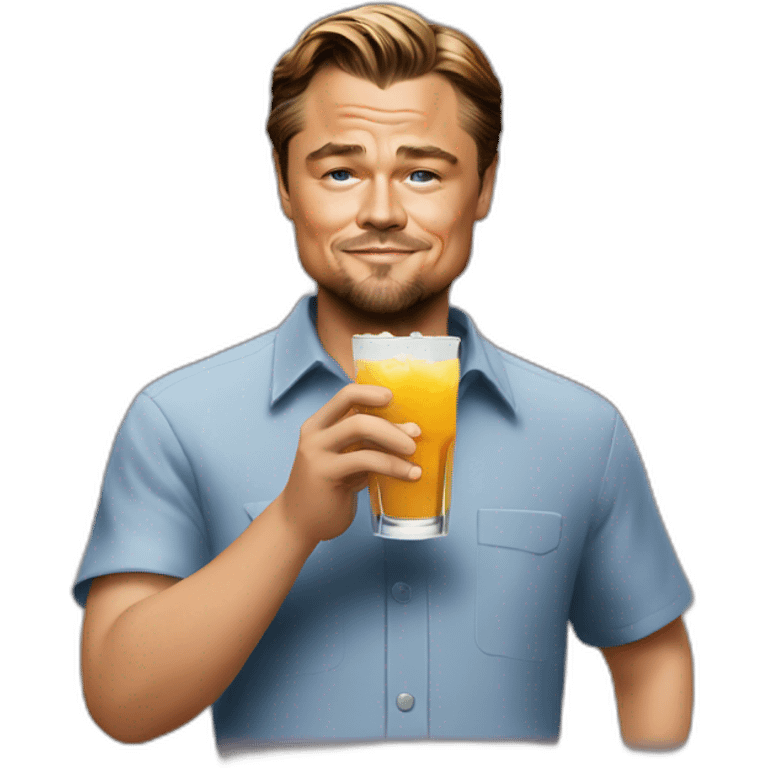 Leonardo DiCaprio with drink emoji