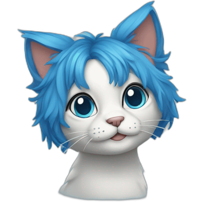 Cat with blue hair  emoji