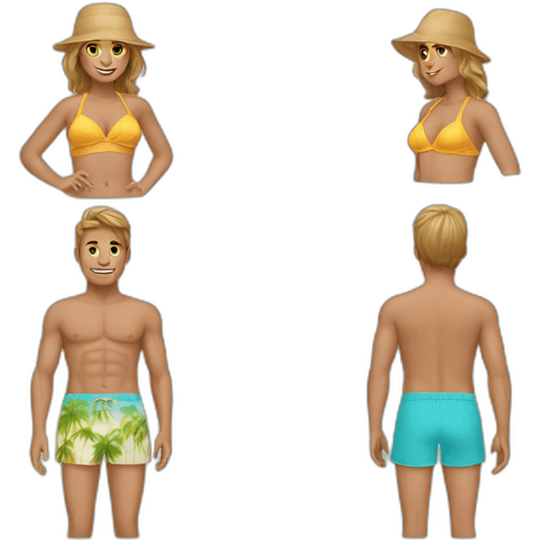 hotel guest beach wear emoji