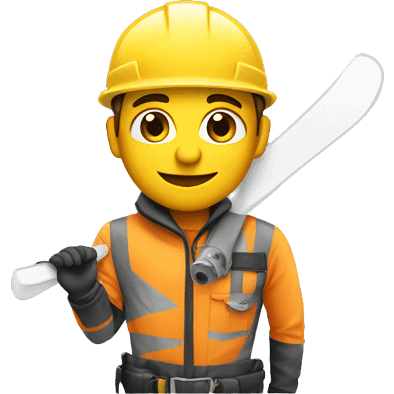 skiing construction worker emoji