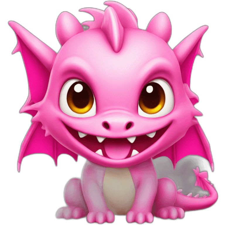 Cute pink little dragon, getting angry emoji