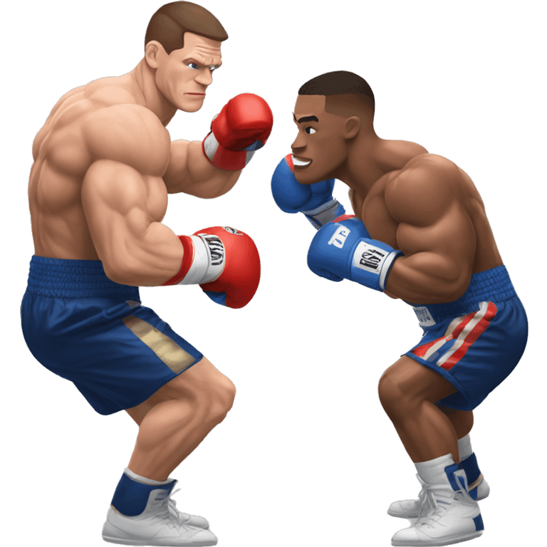 John cena boxing with Macron emoji