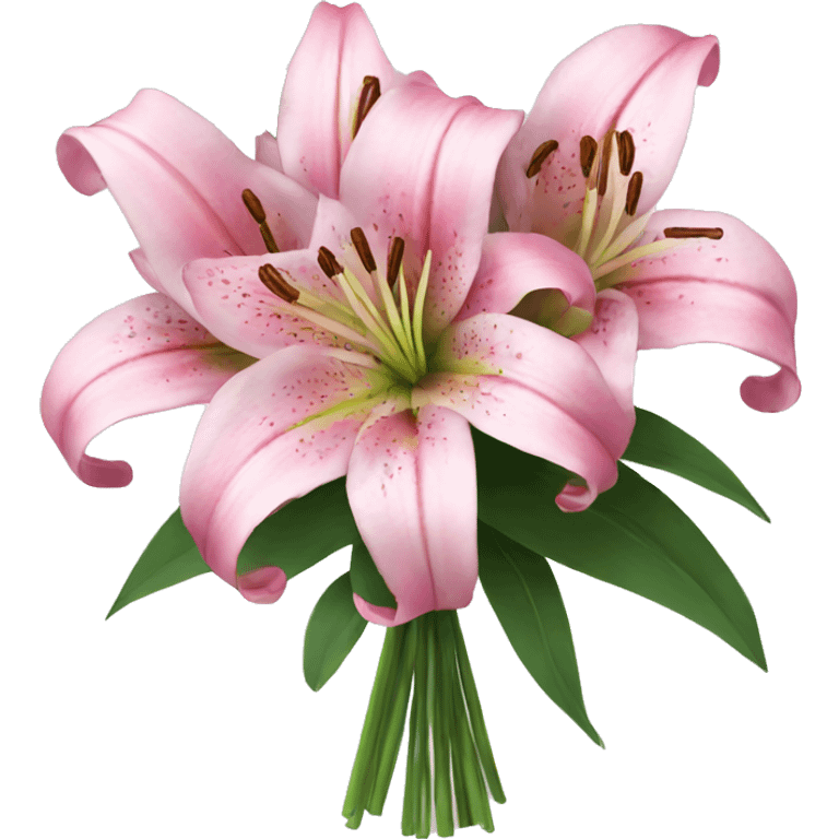 pink lily bouquet emoji