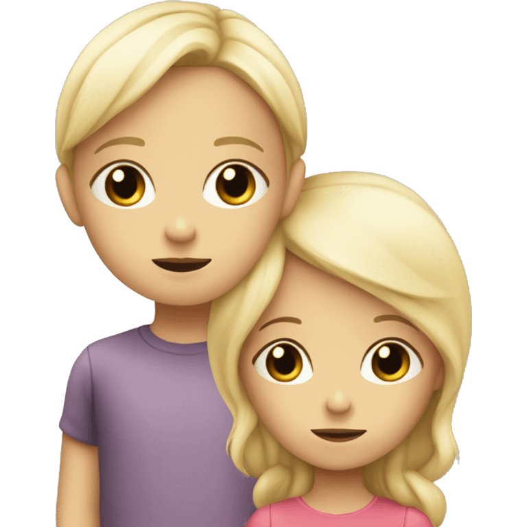 blonde child does not give a toy to another sad blonde child emoji