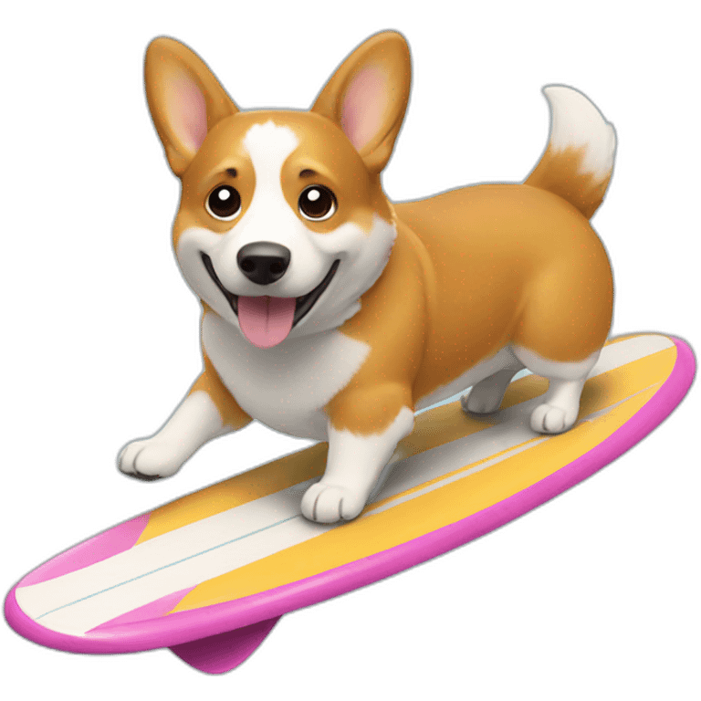 corgi surfing emoji