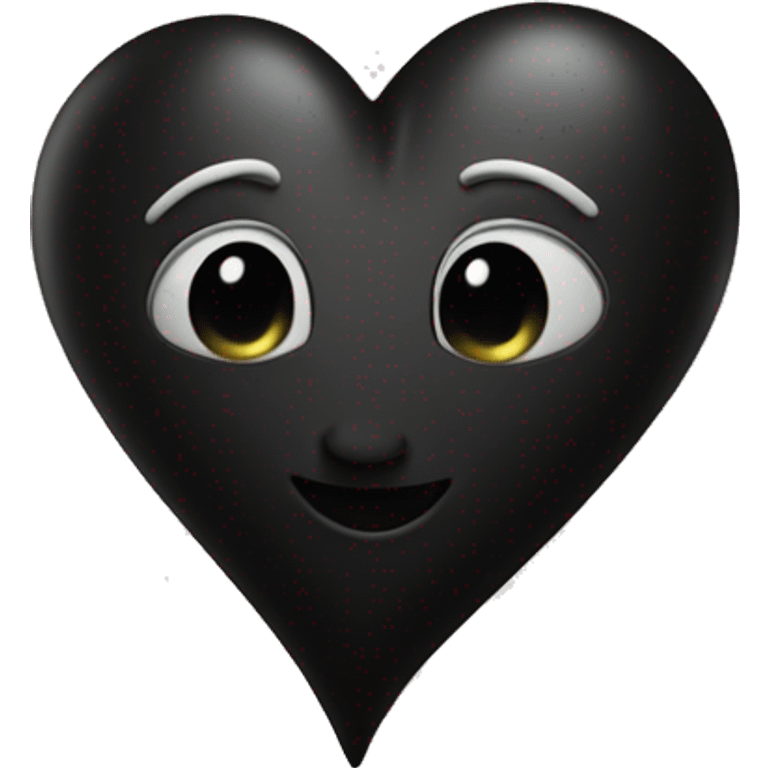 un cuore nero spezzato e dietro una figura nera emoji