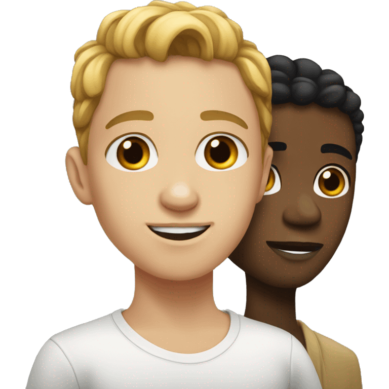 Mixed girl white boy couple emoji