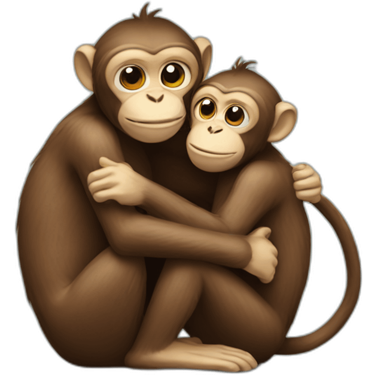 monkeys-hug-each-other emoji