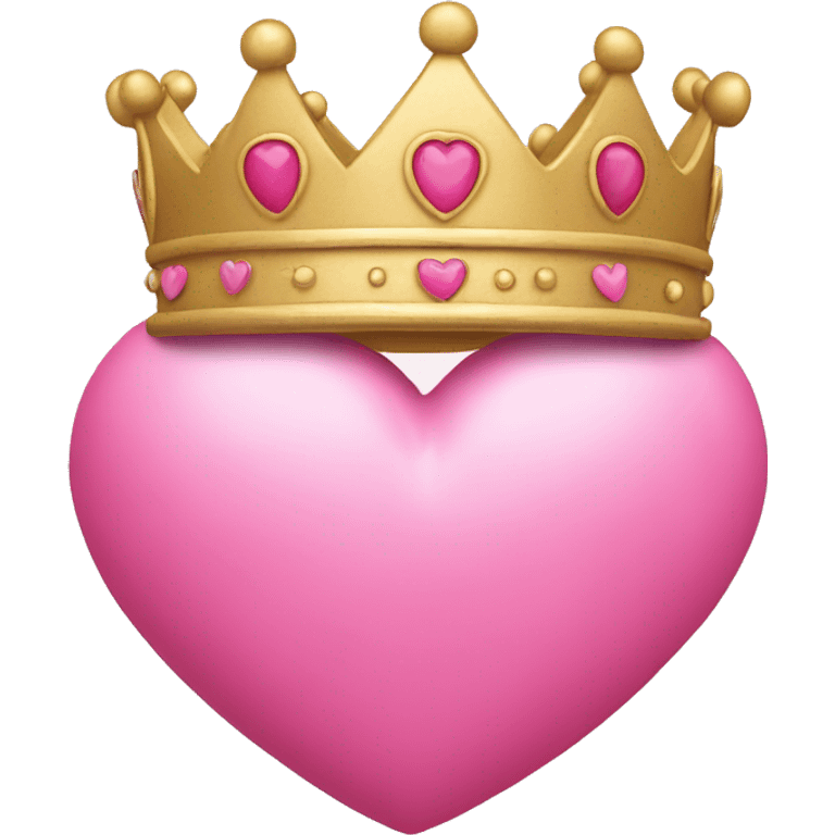 Pink heart with crown emoji