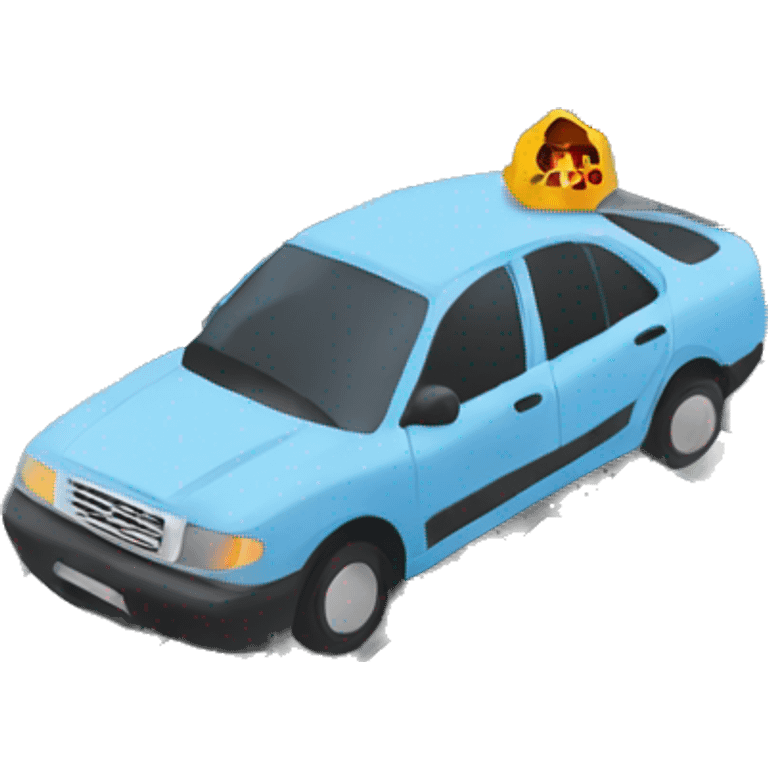 Car driving on a pedestrian crossing emoji