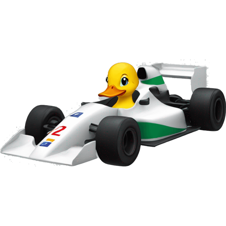 duck driving a f1 car emoji