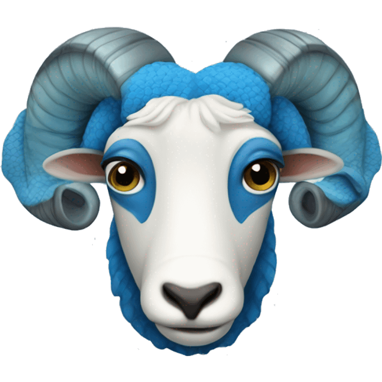 A ram kissing a blue fish emoji