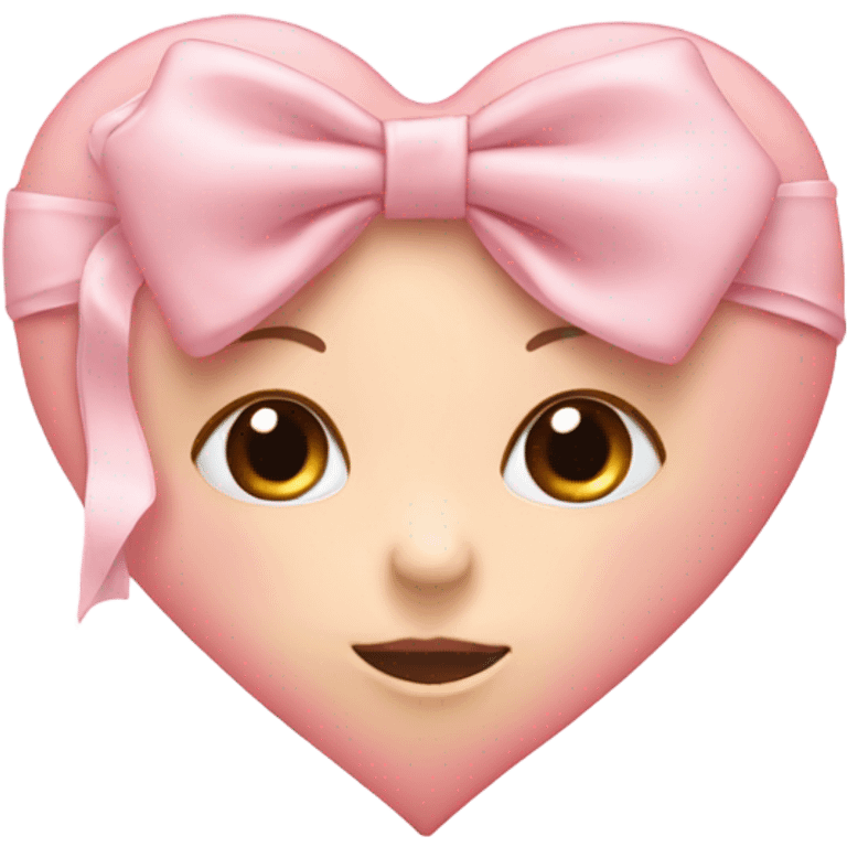 Baby pink heart with bow  emoji