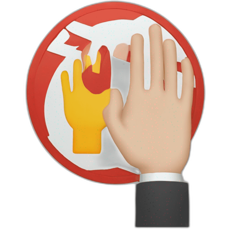 traffic sign using palm hand emoji