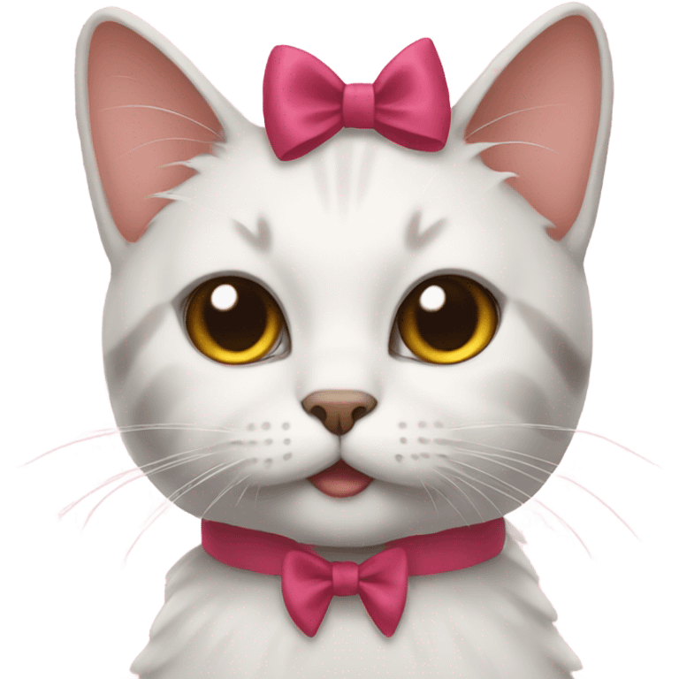 Cat with a bow on emoji