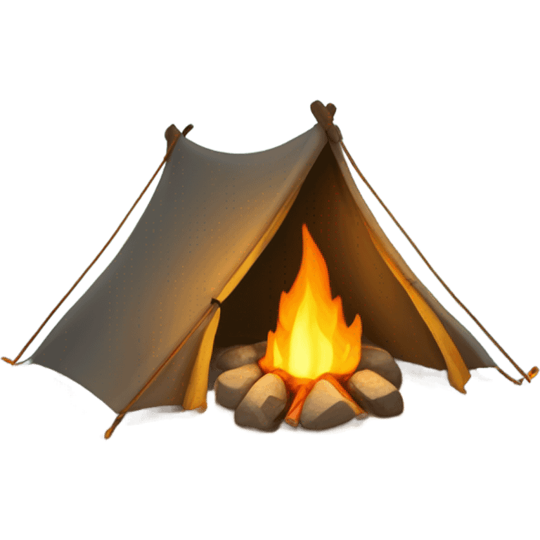 Make a tent with fire emoji