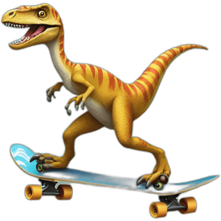 velociraptor on skateboard emoji