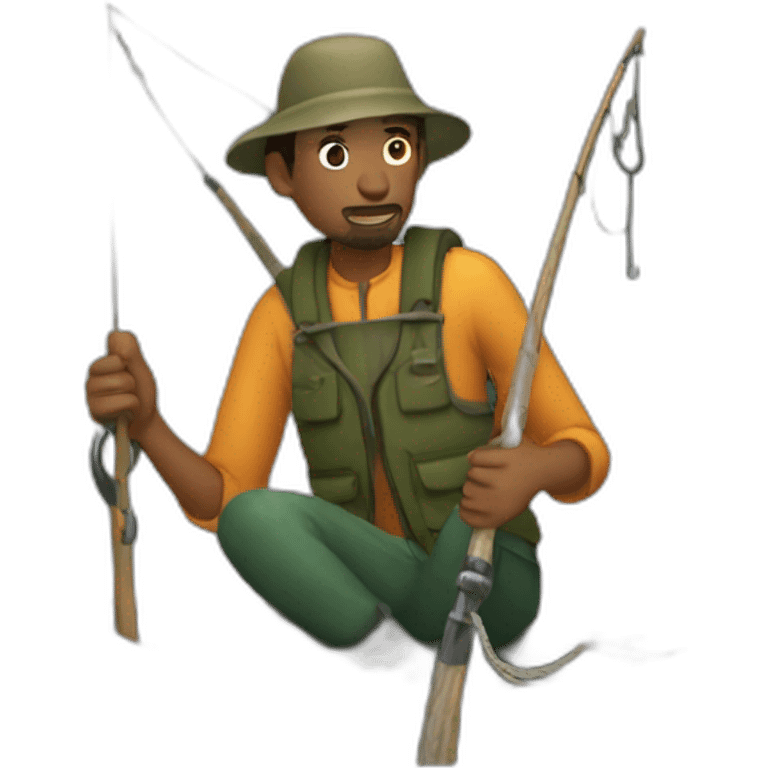 fisherman with hook emoji