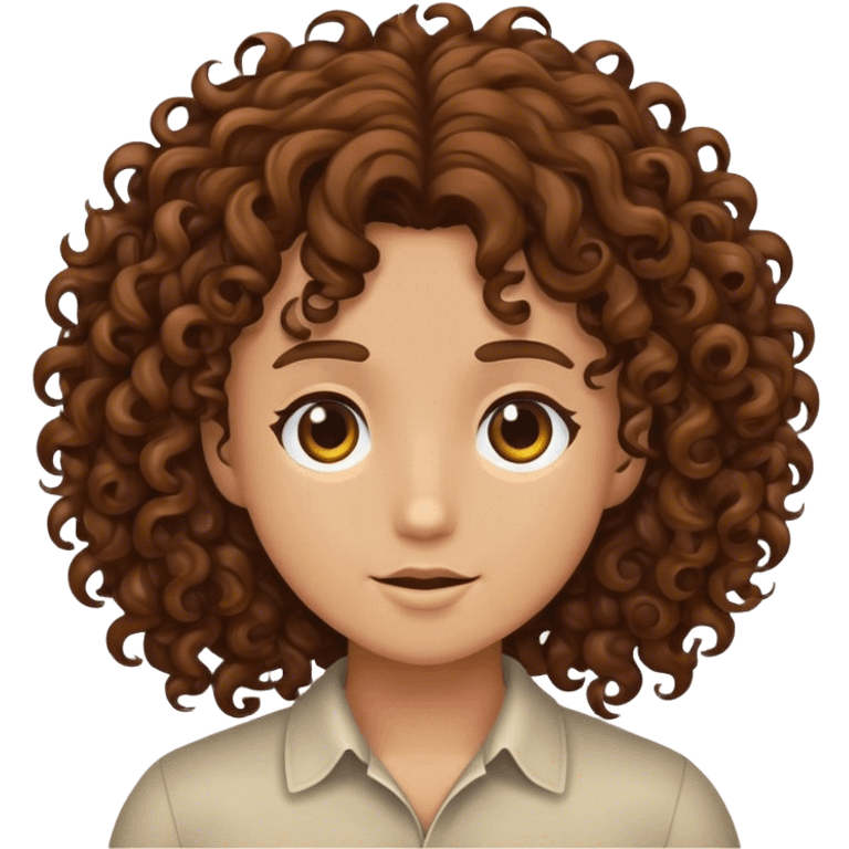 Brown hair curly  emoji