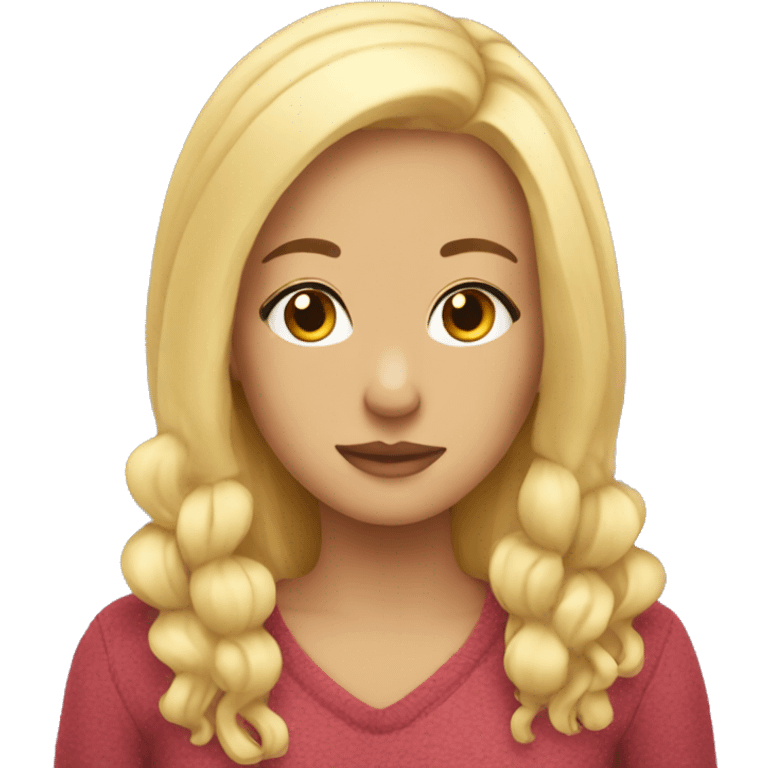 Blonde girl cute and cozy emoji