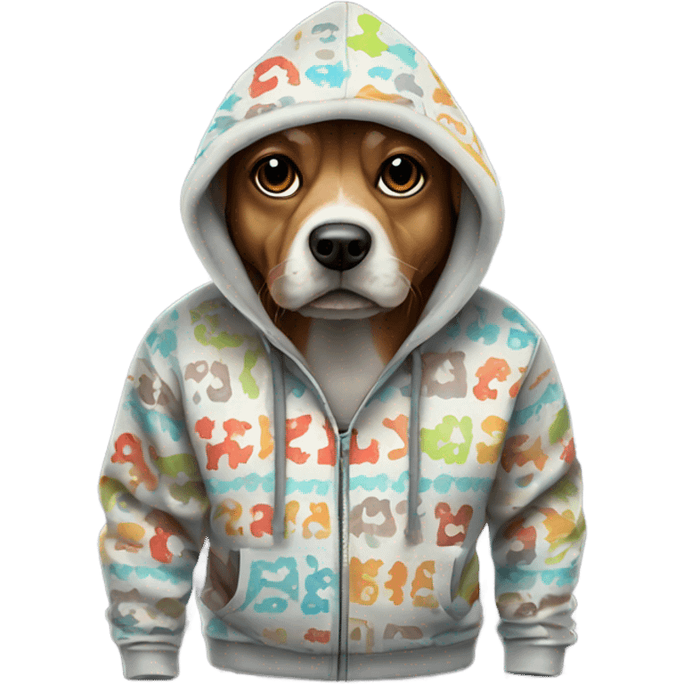 Dog wearing a hoodie emoji