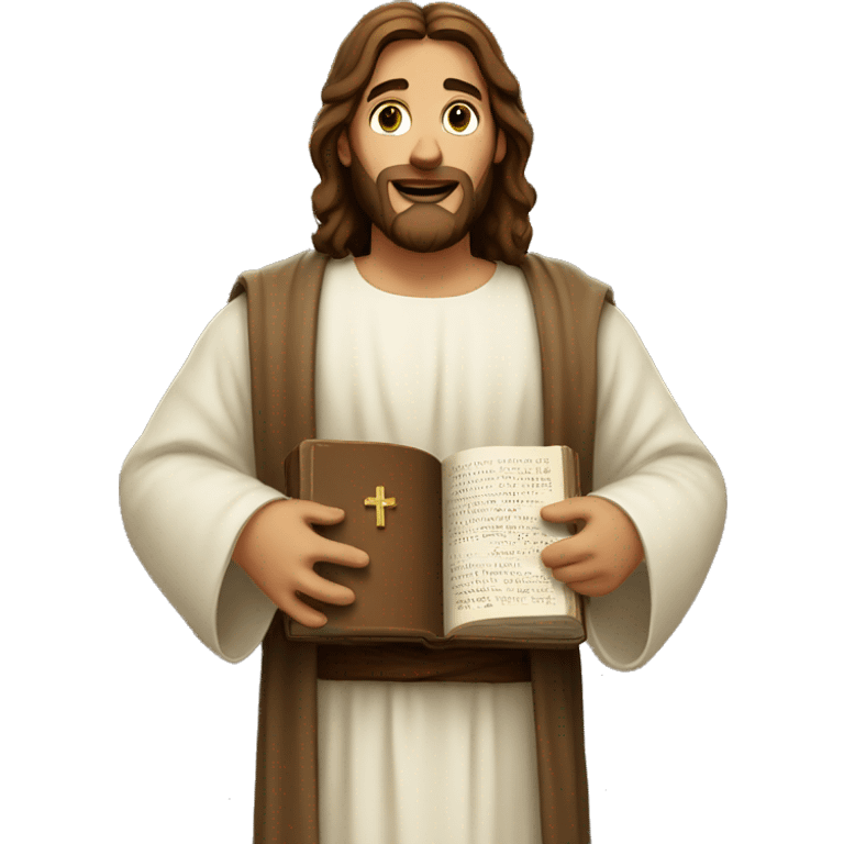 Jesus holding bible emoji