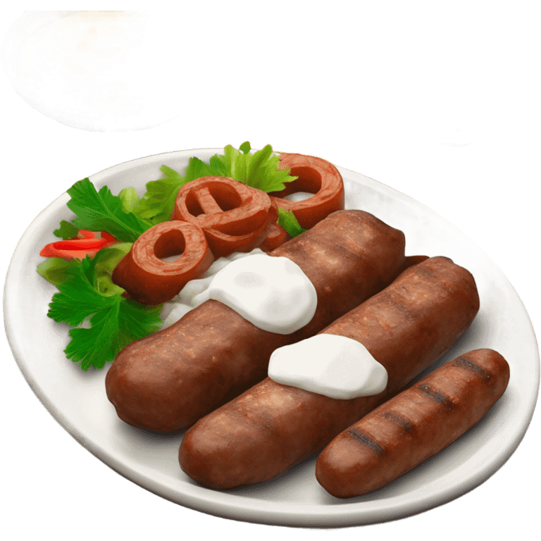 Bosnian national dish cevapi with kaymak emoji