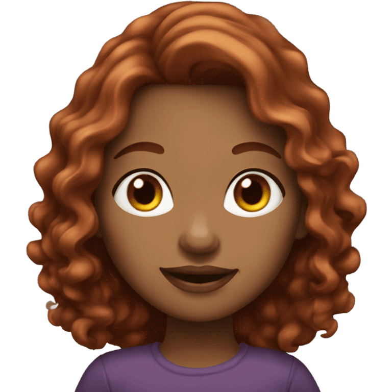 carmel skin girl with wavy dark red hair  emoji