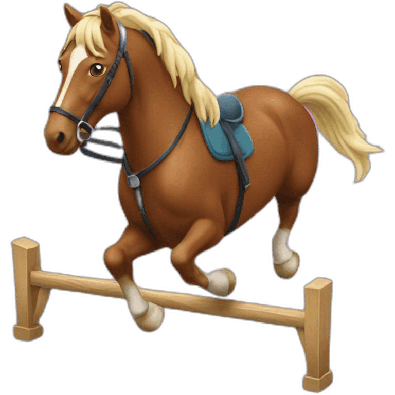 Cheval qui saute un obstacle emoji