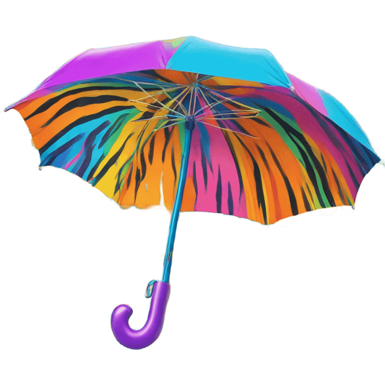 Lisa frank inspired umbrella with tiger print  emoji