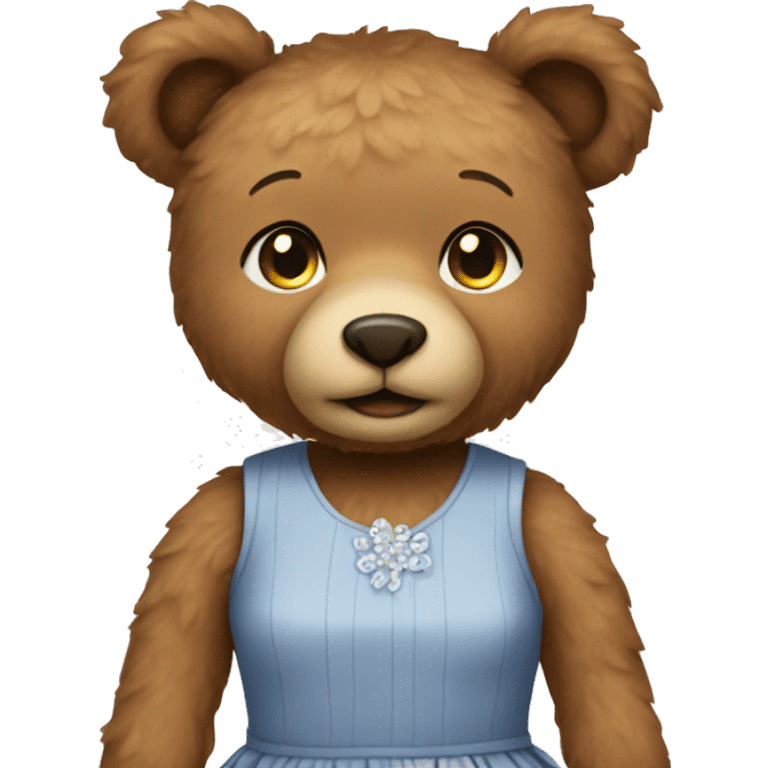 Teddy bear wearing a dress emoji