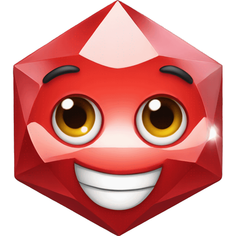 red diamond with happy eyes emoji