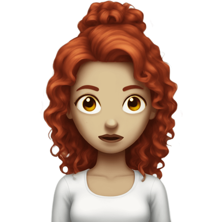 Zombie girl with long red curly hair emoji