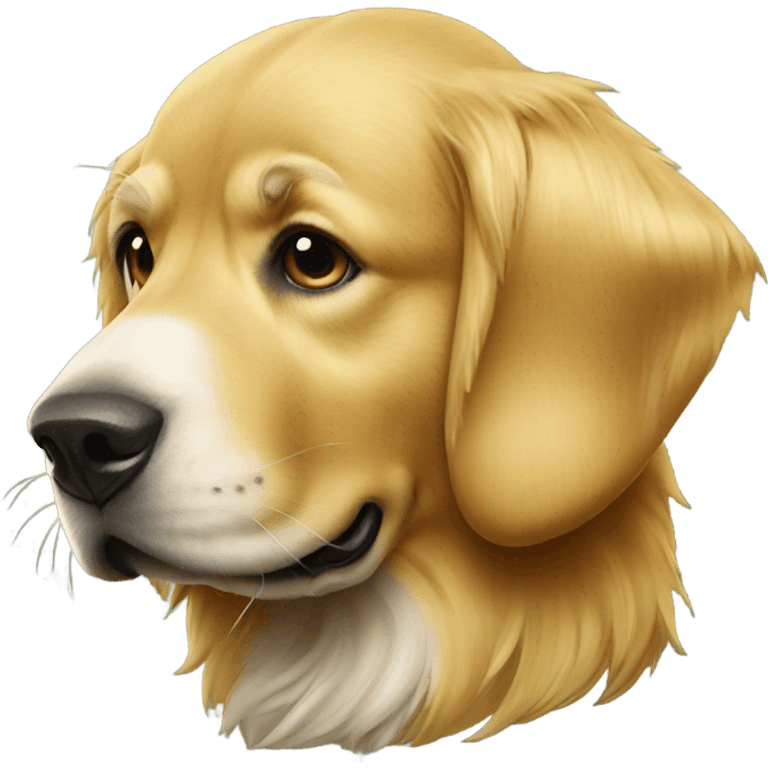 Golden retriever in Packers helmet emoji