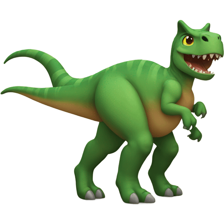 A dinosaur with a cat head emoji