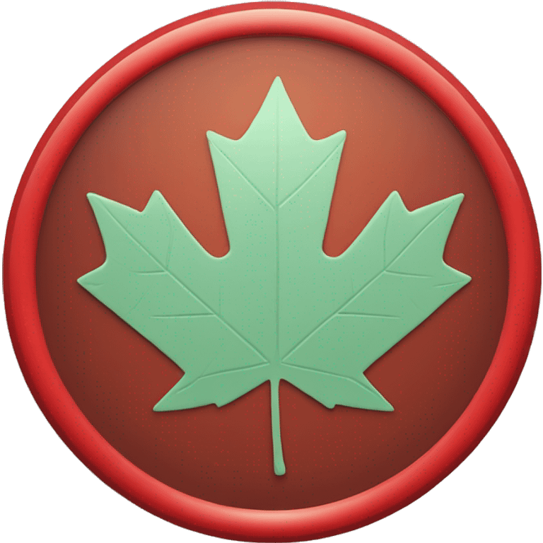 a canadian maple leaf inside a red circle with hash, like a 'no smoking' / "this or that is prohibited" sign emoji