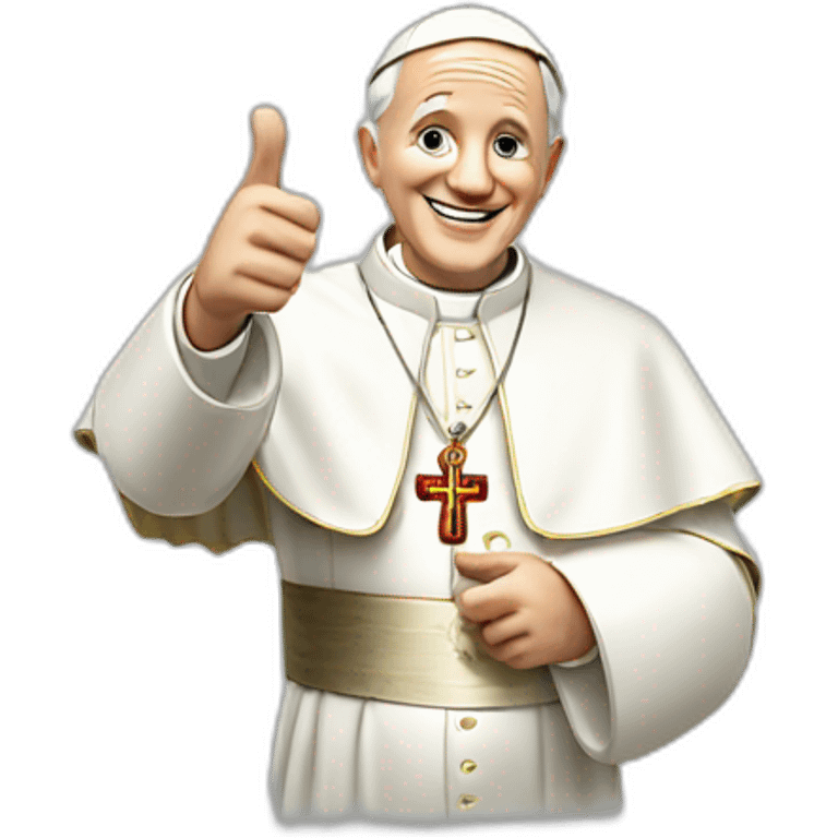 pope giving thumbs up emoji