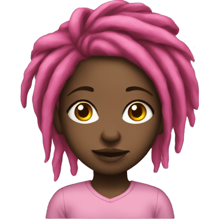 Black girl with pink dreads  emoji