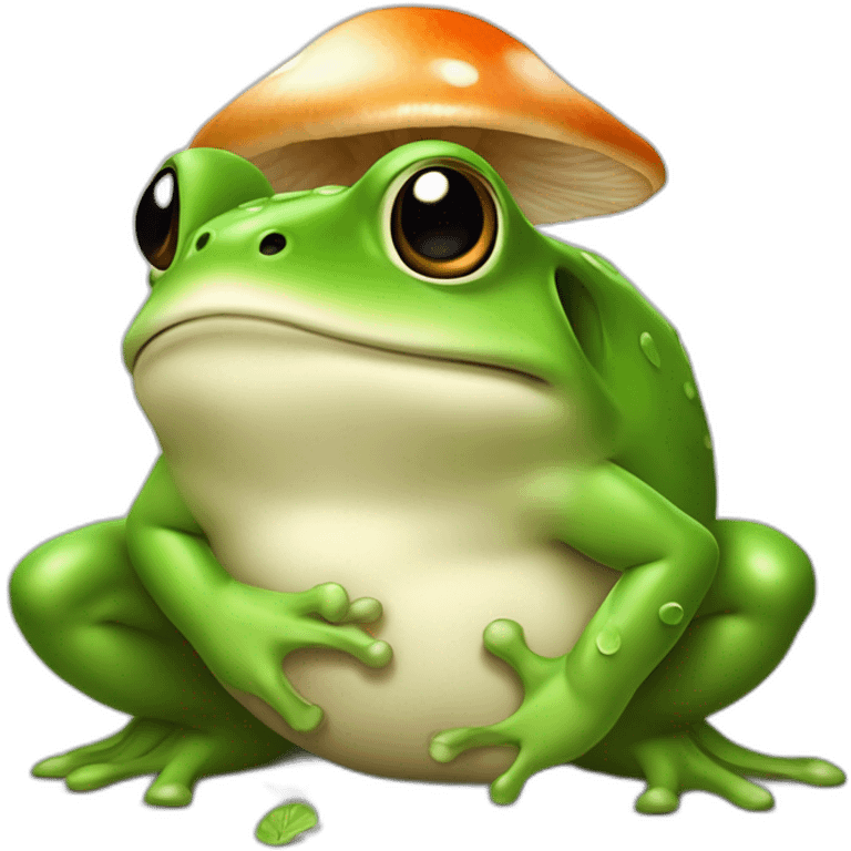 Grenouille avec un champignon sur la tête emoji