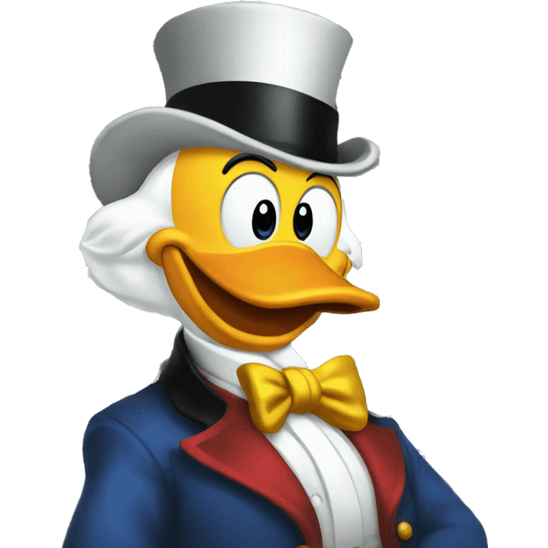 Scrooge McDuck and his pool of money emoji