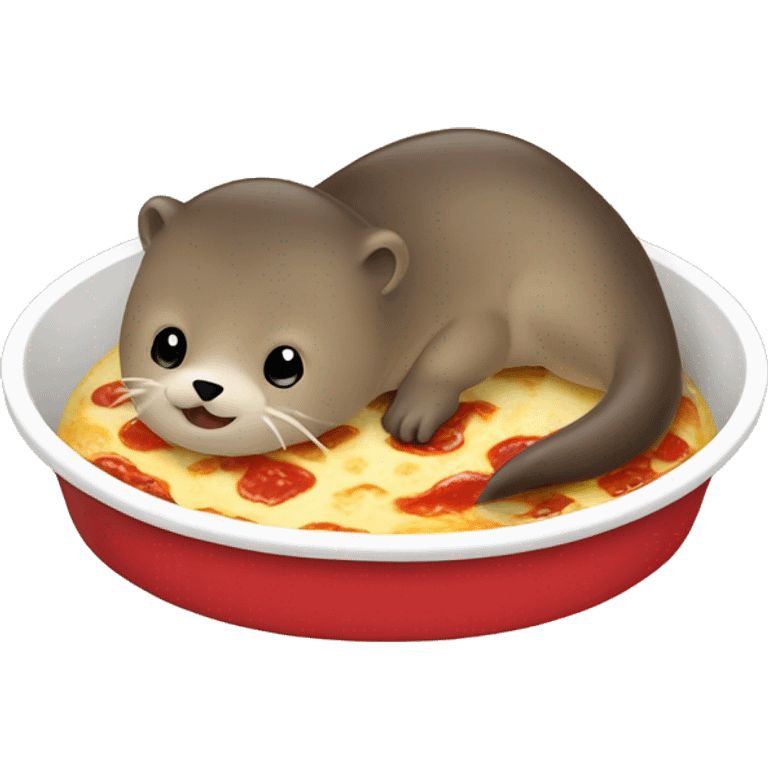 Loutre entrain de manger une lasagne emoji