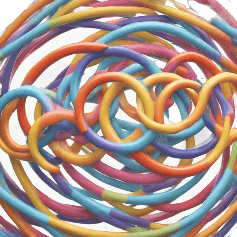 Abstract colourful rings circling each other emoji